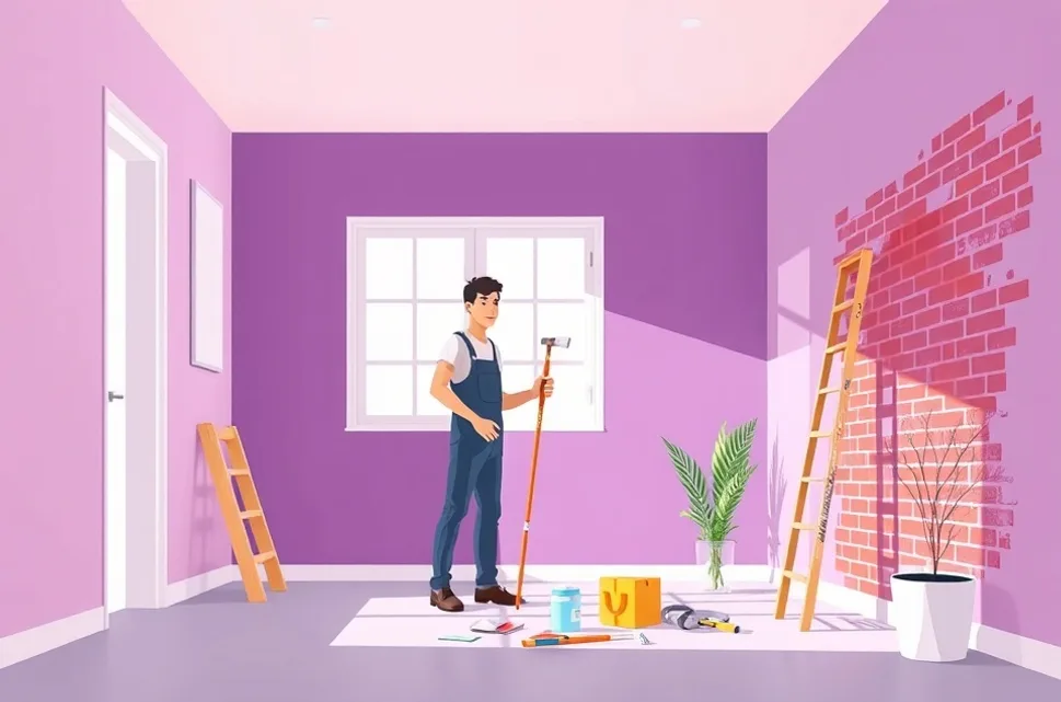 Intérieur rénové après travaux de peinture à Saint-Laurent-du-Var