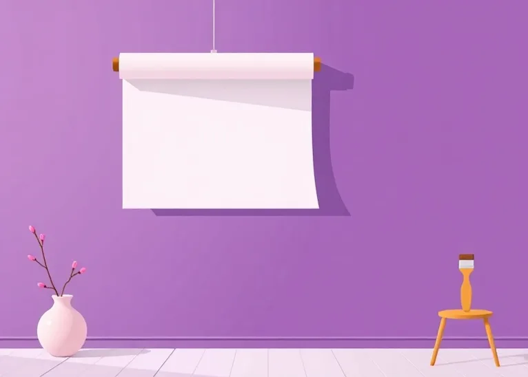 Pose de papier peint, rouleau et brosse à maroufler